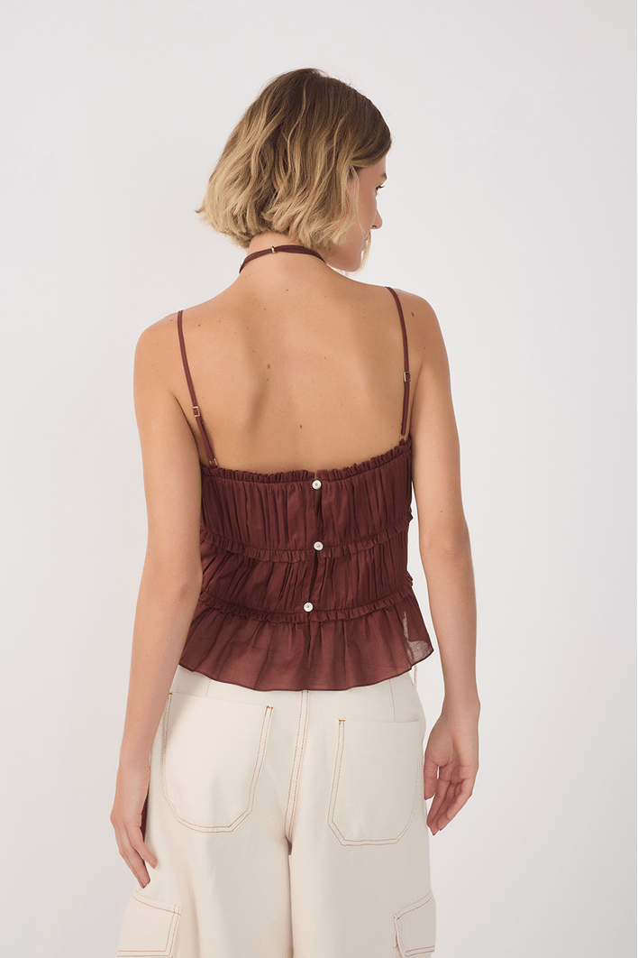 Blusa Algodão Pala Drapeada