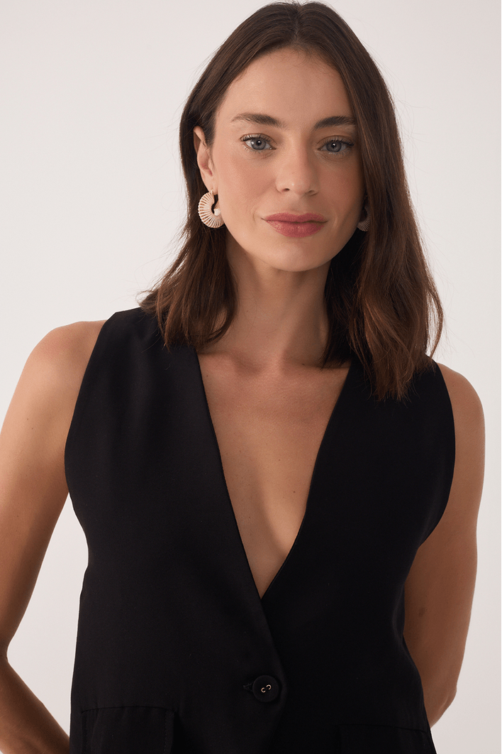 Colete Alongado Elastico Costas