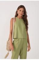 Blusa Linho Decote Nadador