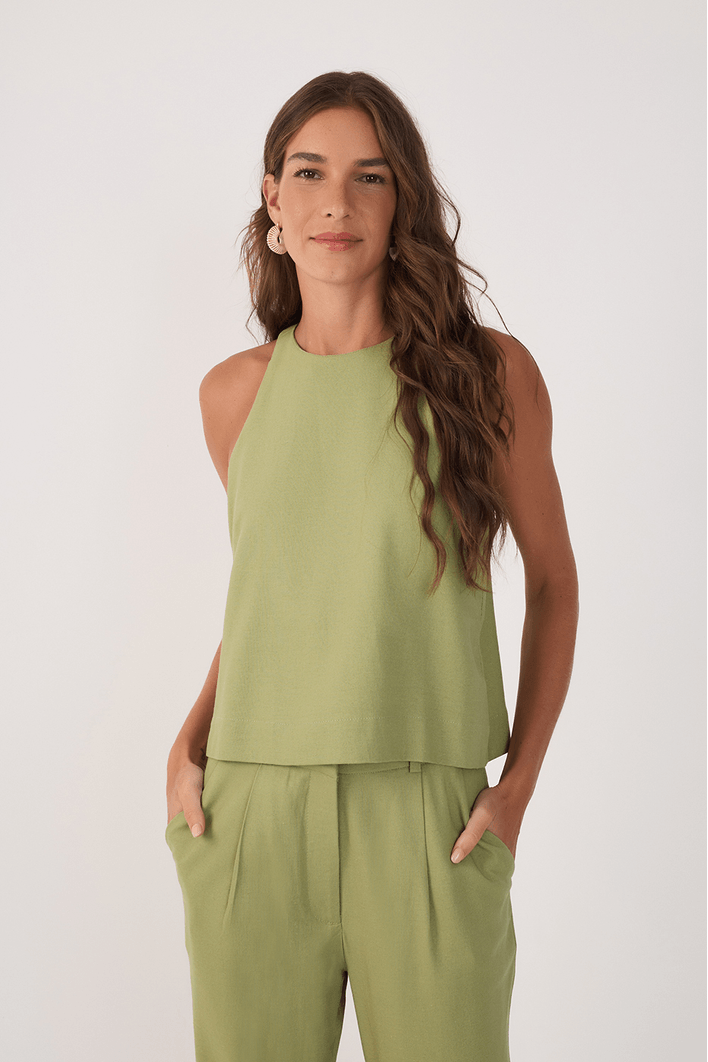 Blusa Linho Decote Nadador
