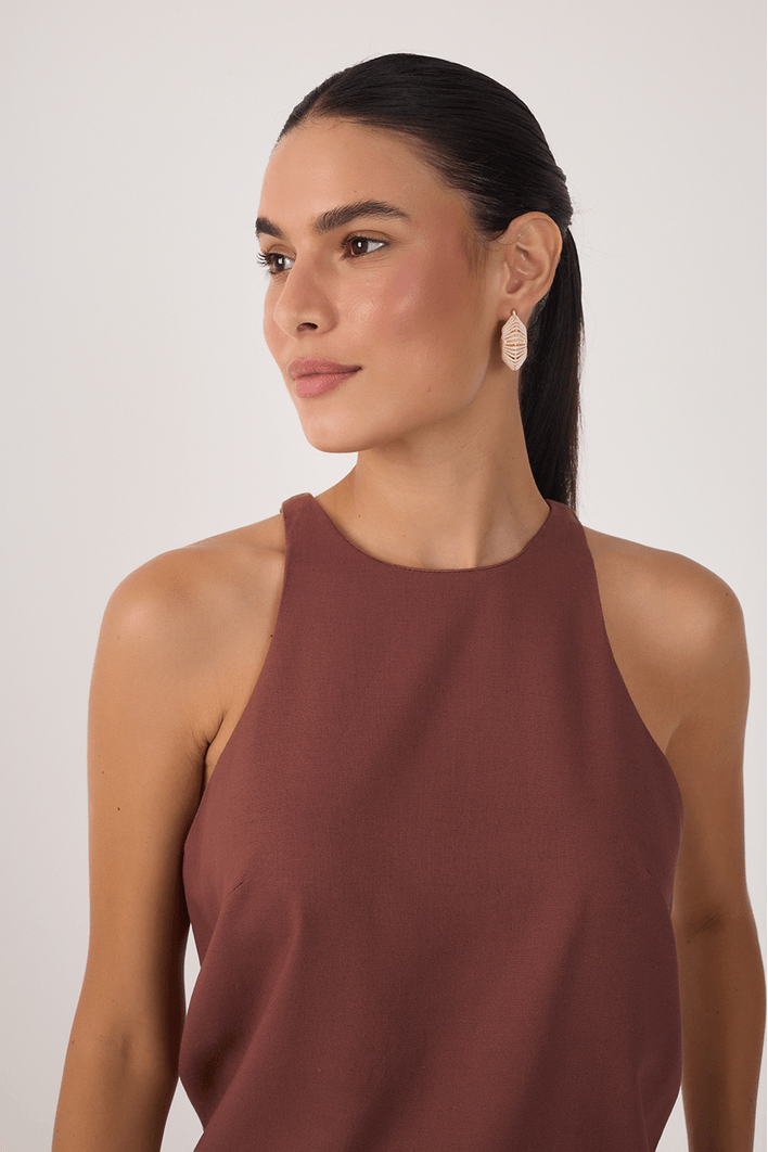 Blusa Linho Decote Nadador