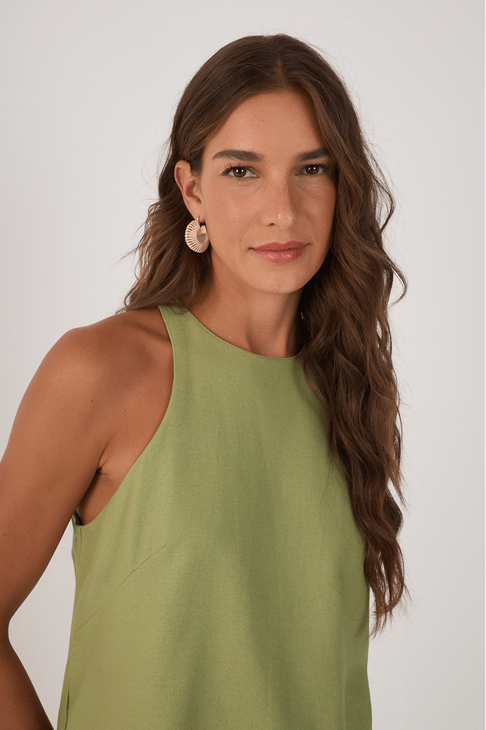 Blusa Linho Decote Nadador