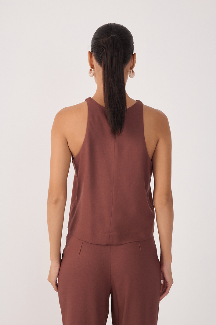 Blusa Linho Decote Nadador