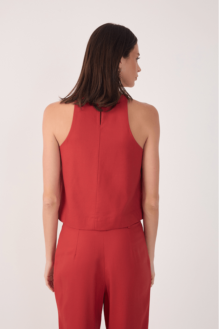 Blusa Linho Decote Nadador