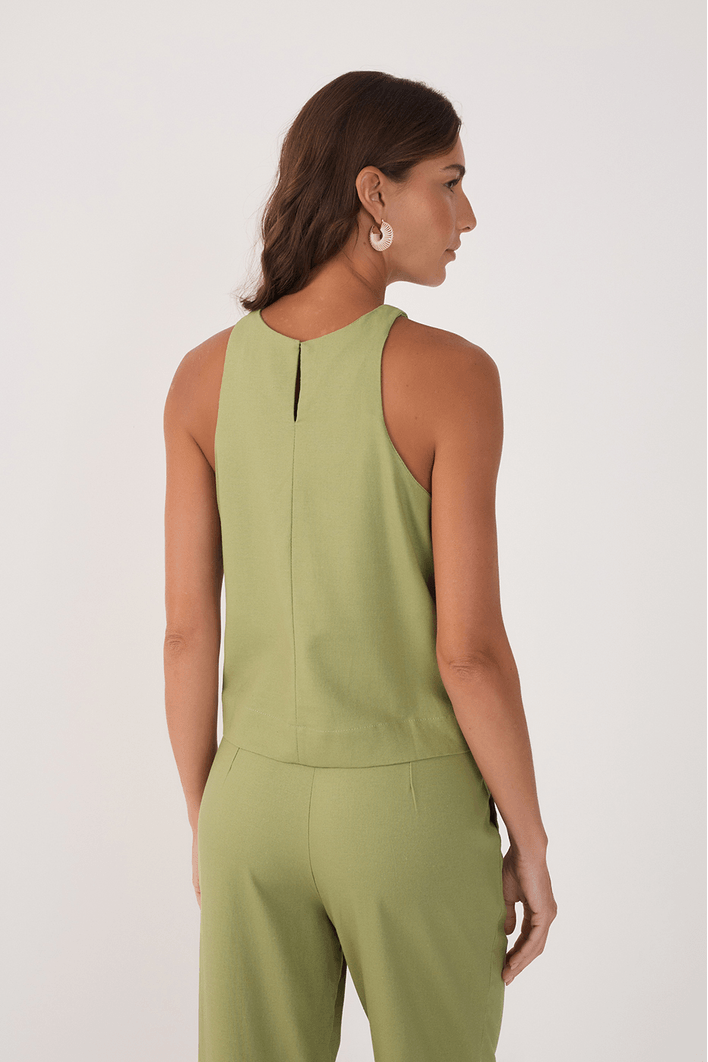 Blusa Linho Decote Nadador