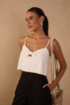 Blusa Linho Quadradinha Nó