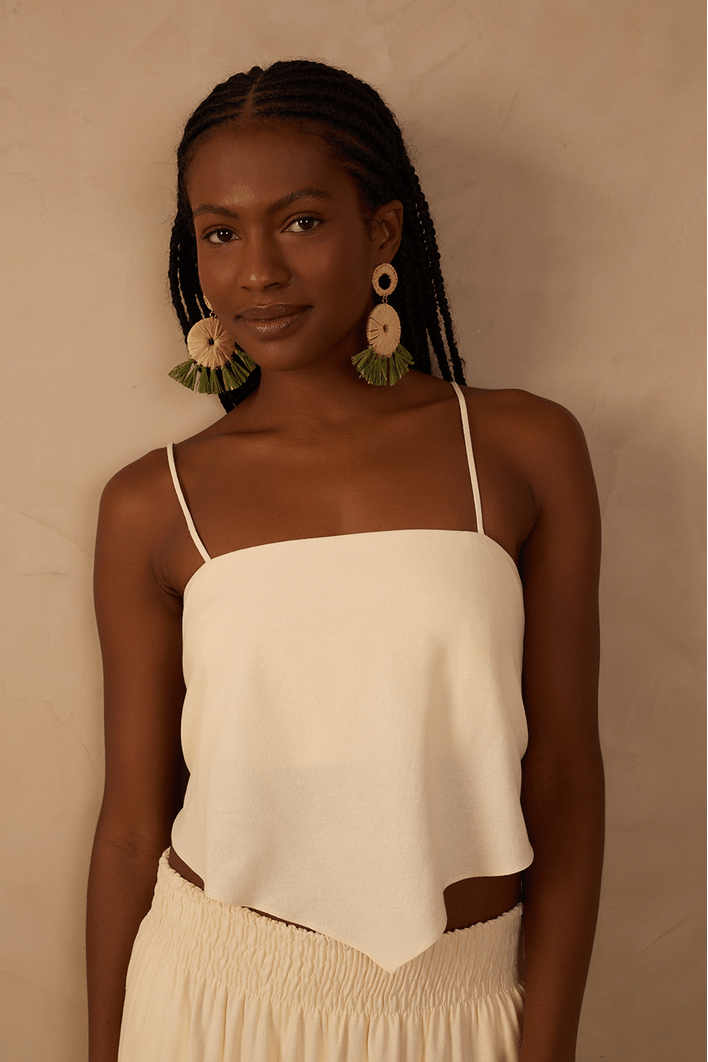 Blusa Linho Lenço Amarração