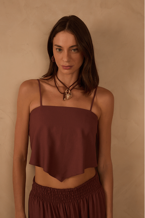 Blusa Linho Lenço Amarração
