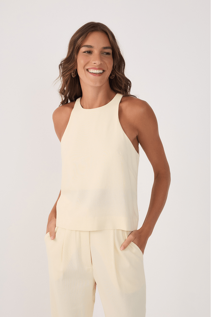 Blusa Linho Decote Nadador
