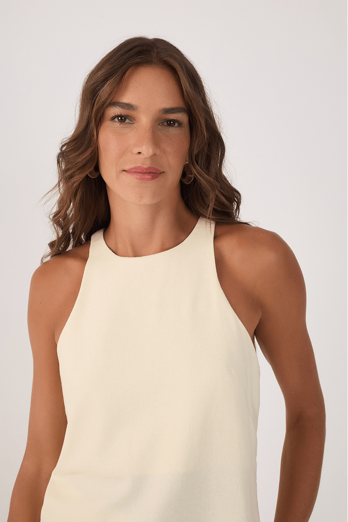 Blusa Linho Decote Nadador