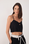 Blusa Linho Quadradinha Nó