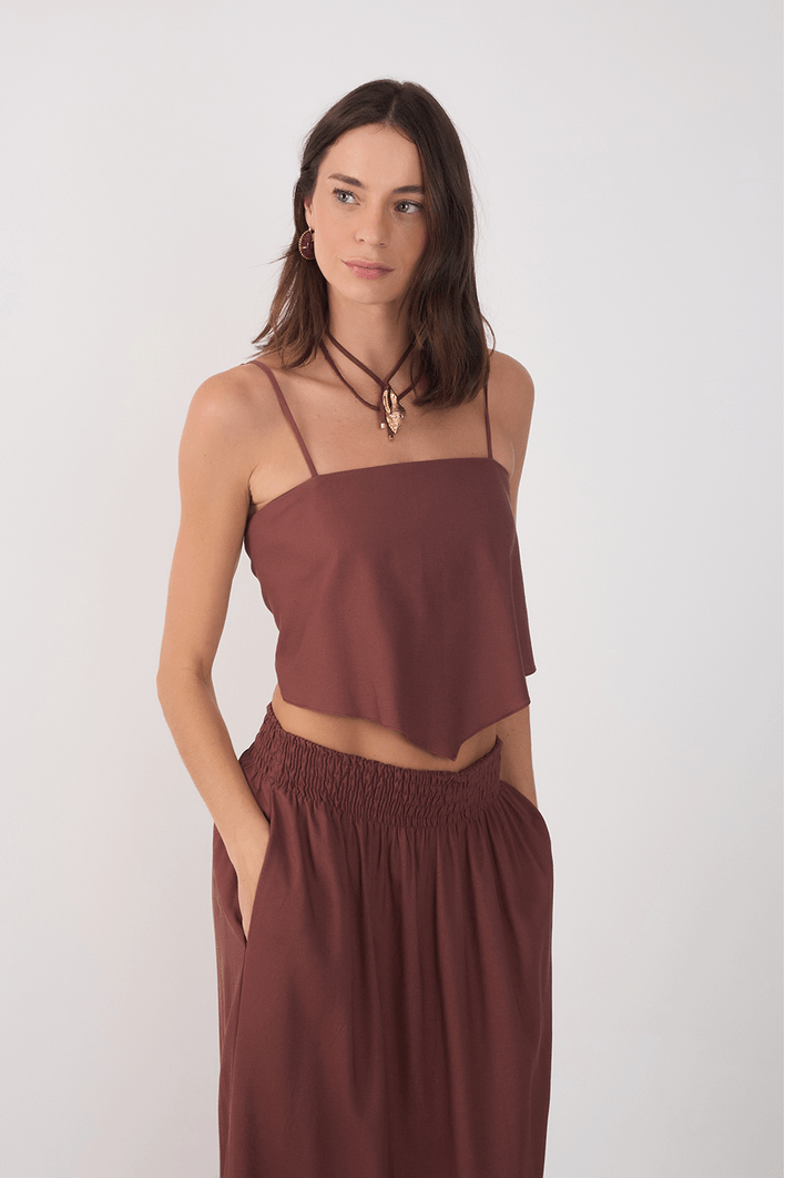 Blusa Linho Lenço Amarração