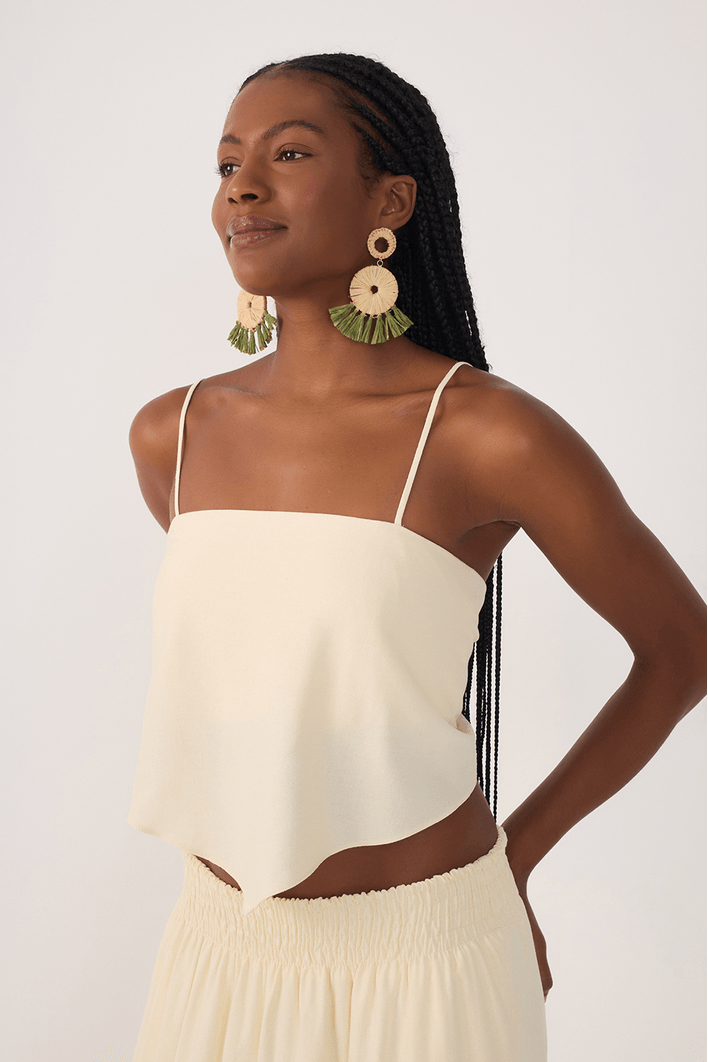 Blusa Linho Lenço Amarração