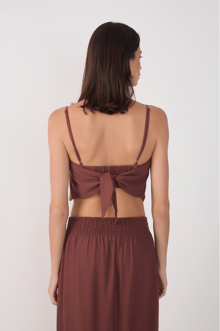 Blusa Linho Lenço Amarração