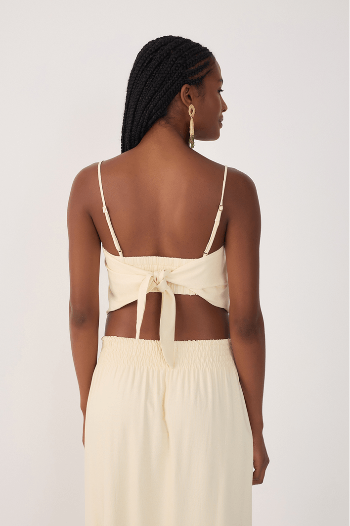 Blusa Linho Lenço Amarração