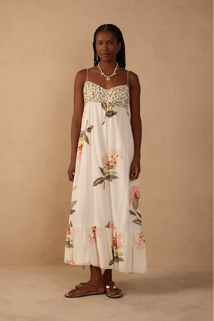 Vestido Cropped Estampa Verdejar Mix