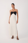 Vestido Midi Listras Argola Busto