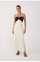 Vestido Midi Listras Argola Busto