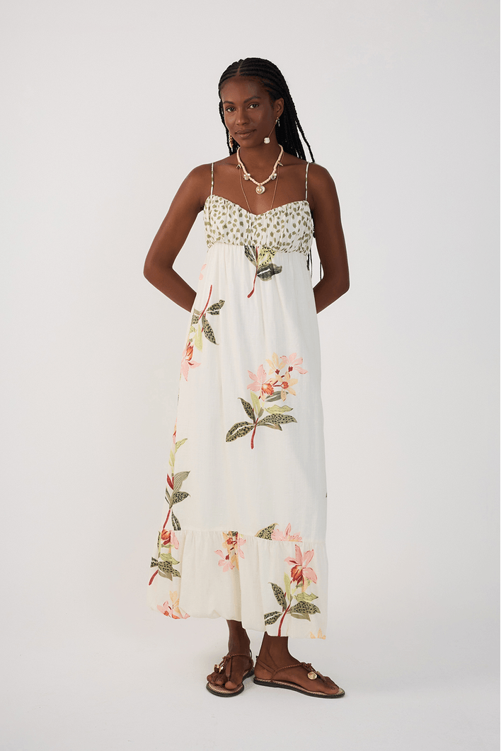 Vestido Cropped Estampa Verdejar Mix
