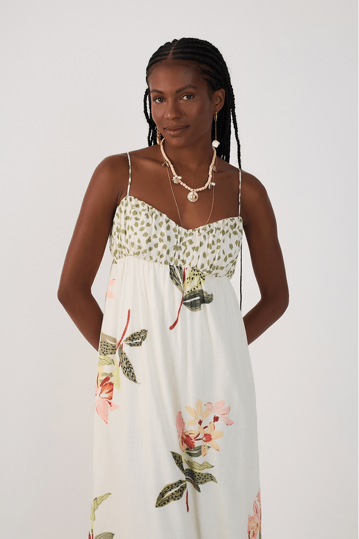 Vestido Cropped Estampa Verdejar Mix