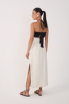 Vestido Midi Listras Argola Busto