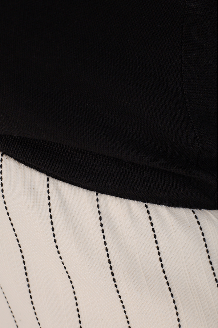 Vestido Midi Listras Argola Busto