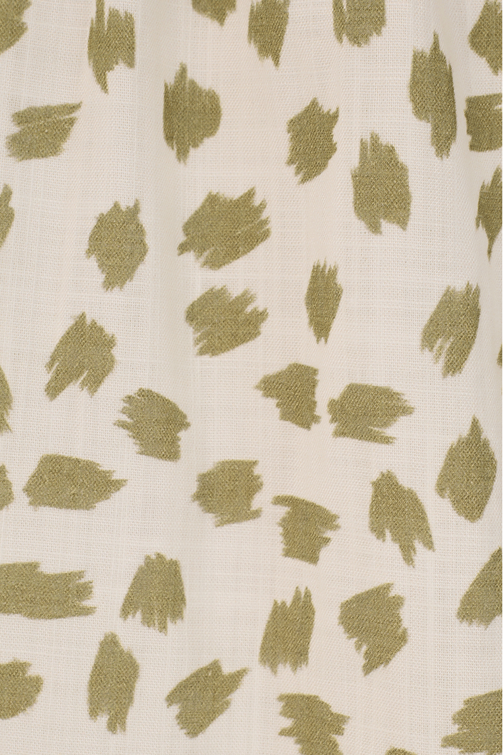 Vestido Balonê Estampa Poá Folhagem