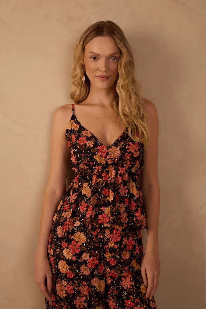 Blusa Lurex Estampa Encontro