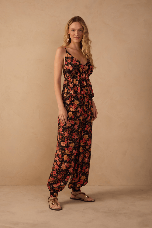 Calça Lurex Estampa Encontro