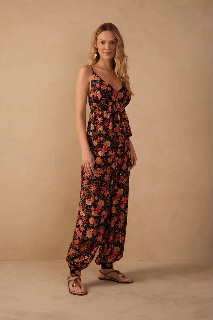 Calça Lurex Estampa Encontro
