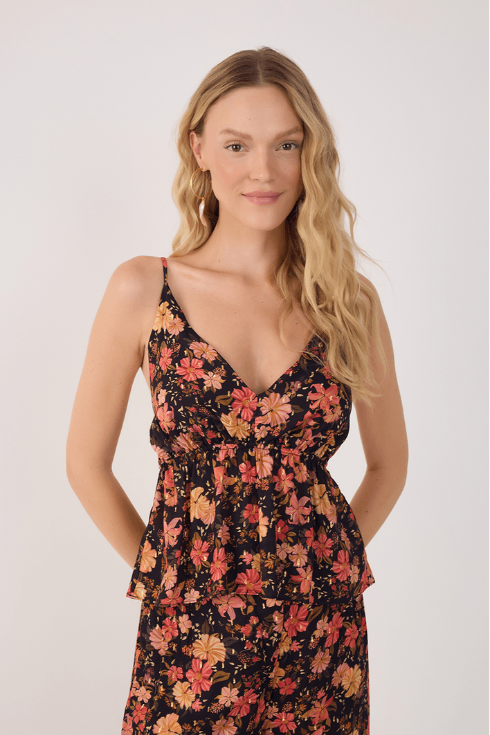 Blusa Lurex Estampa Encontro