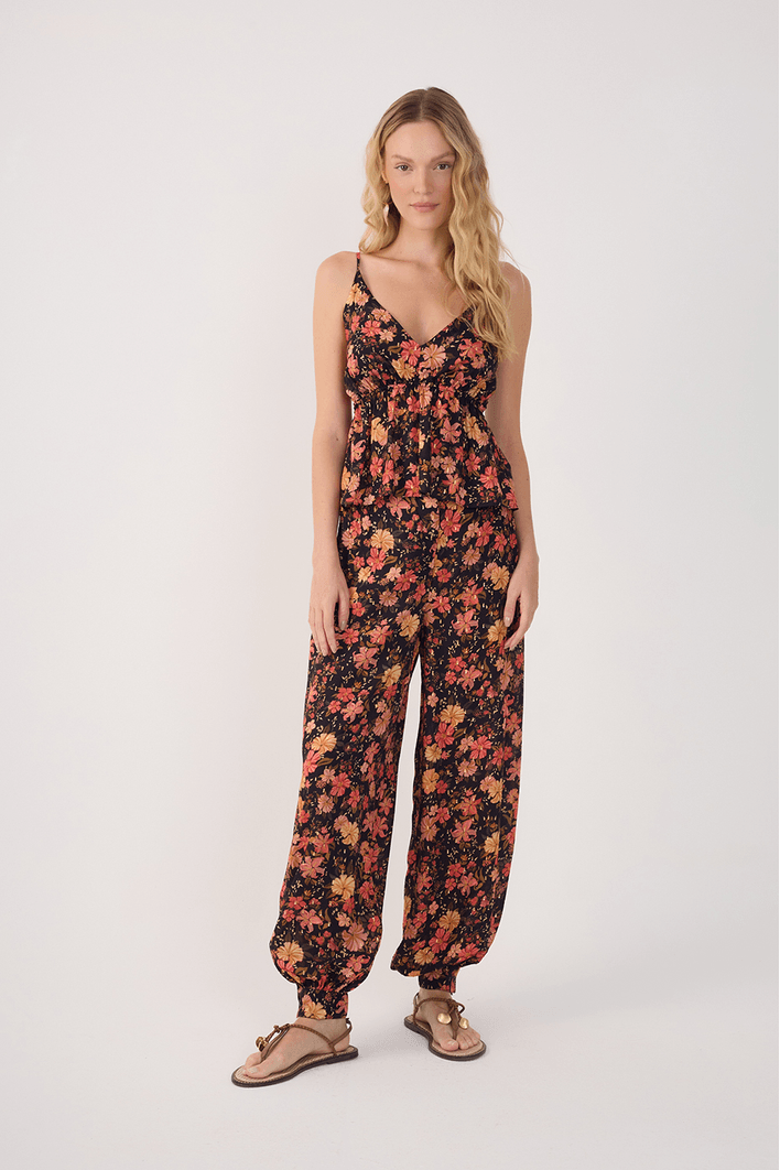 Calça Lurex Estampa Encontro