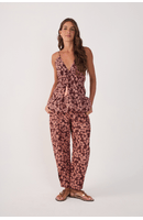 Calça Utilitária Estampa Margaridas Rosa