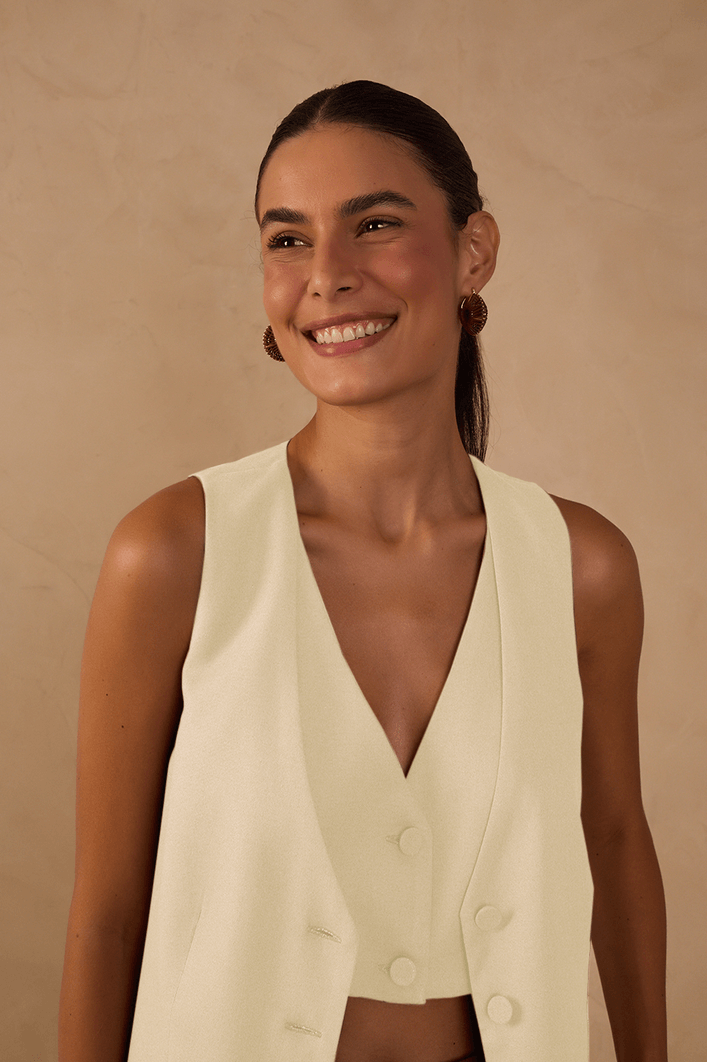 Colete Linho Sobreposição