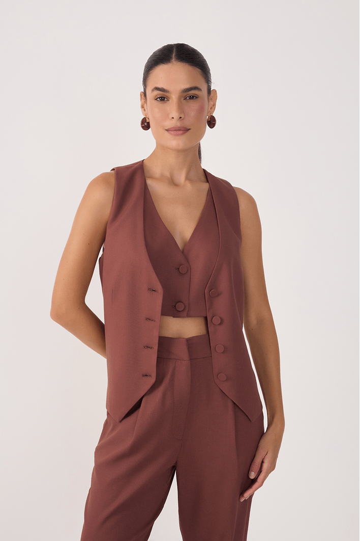 Colete Linho Sobreposição