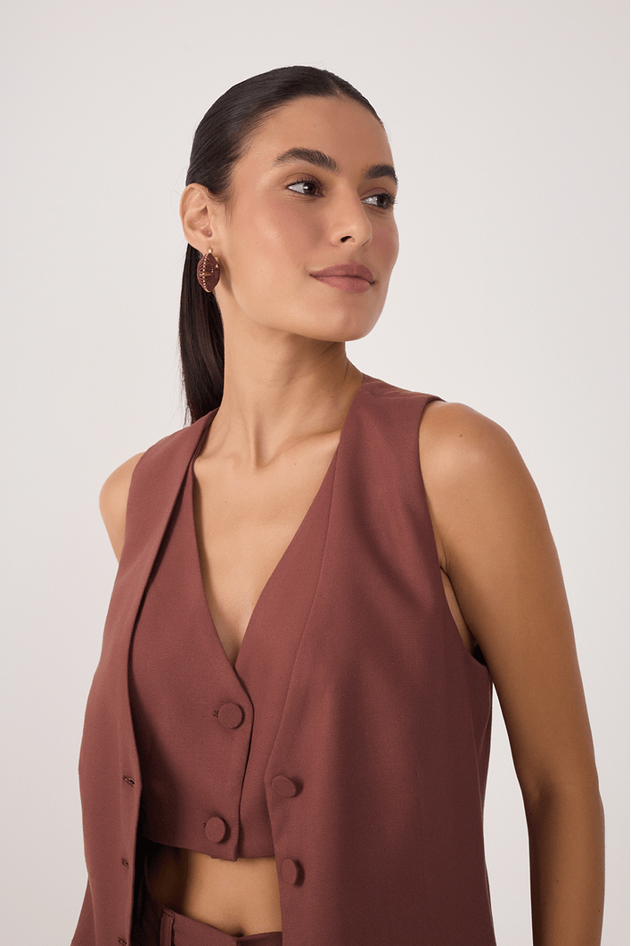 Colete Linho Sobreposição