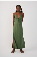 Vestido Cropped Linho Amarração