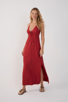 Vestido Cropped Linho Amarração