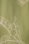 Blusa Linho Assimétrica Bordado Folhas