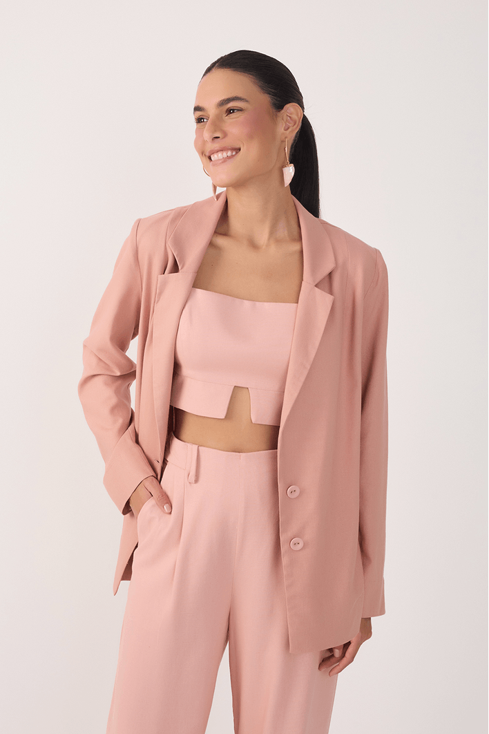 Top Linho Recorte Barra