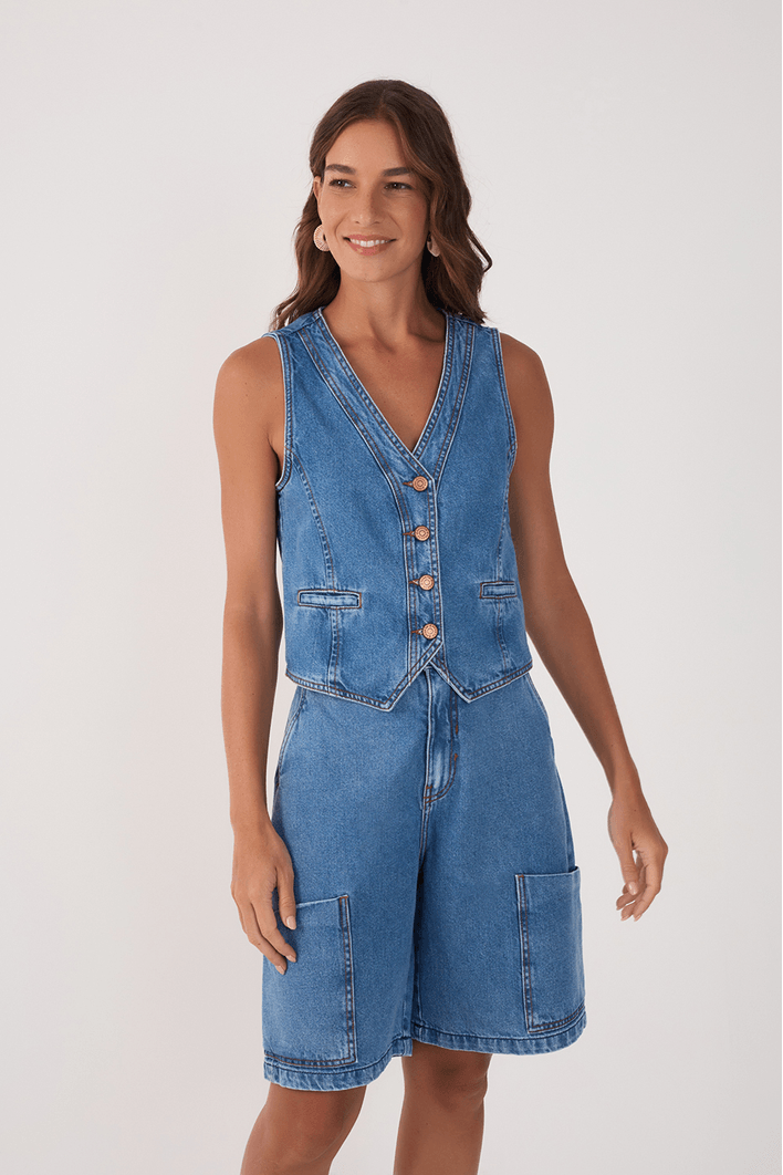 Bermuda Jeans Bolsos