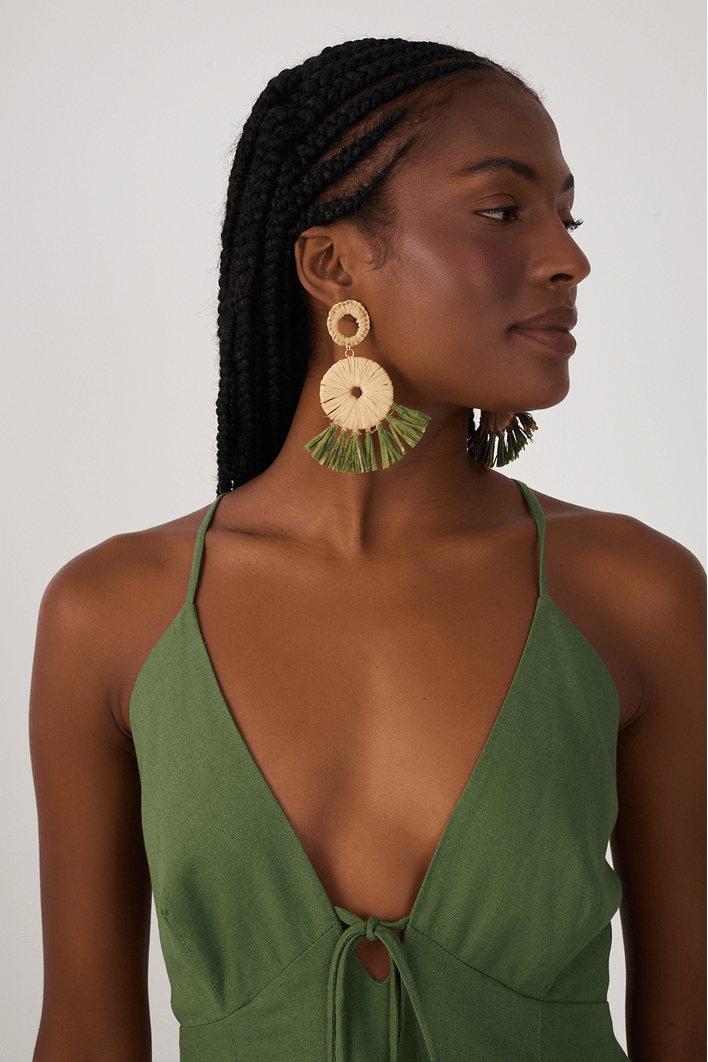 Vestido Cropped Linho Amarração