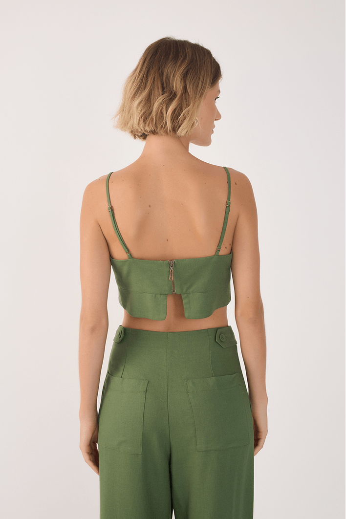 Top Linho Recorte Barra