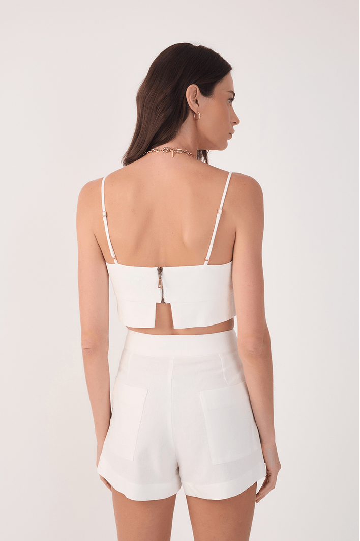 Top Linho Recorte Barra