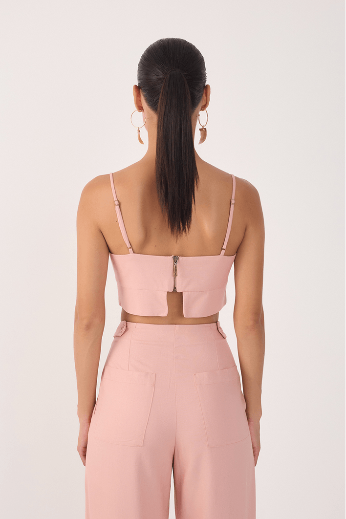 Top Linho Recorte Barra