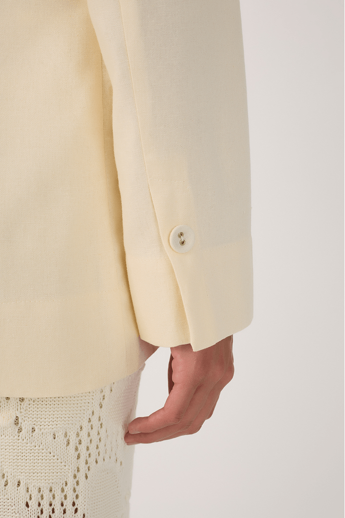 Blazer Linho Botão Manga