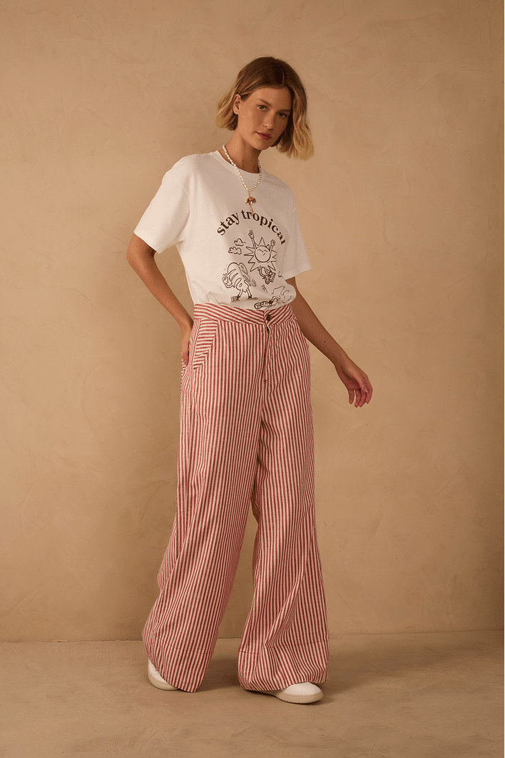 Calça Sarja Listras