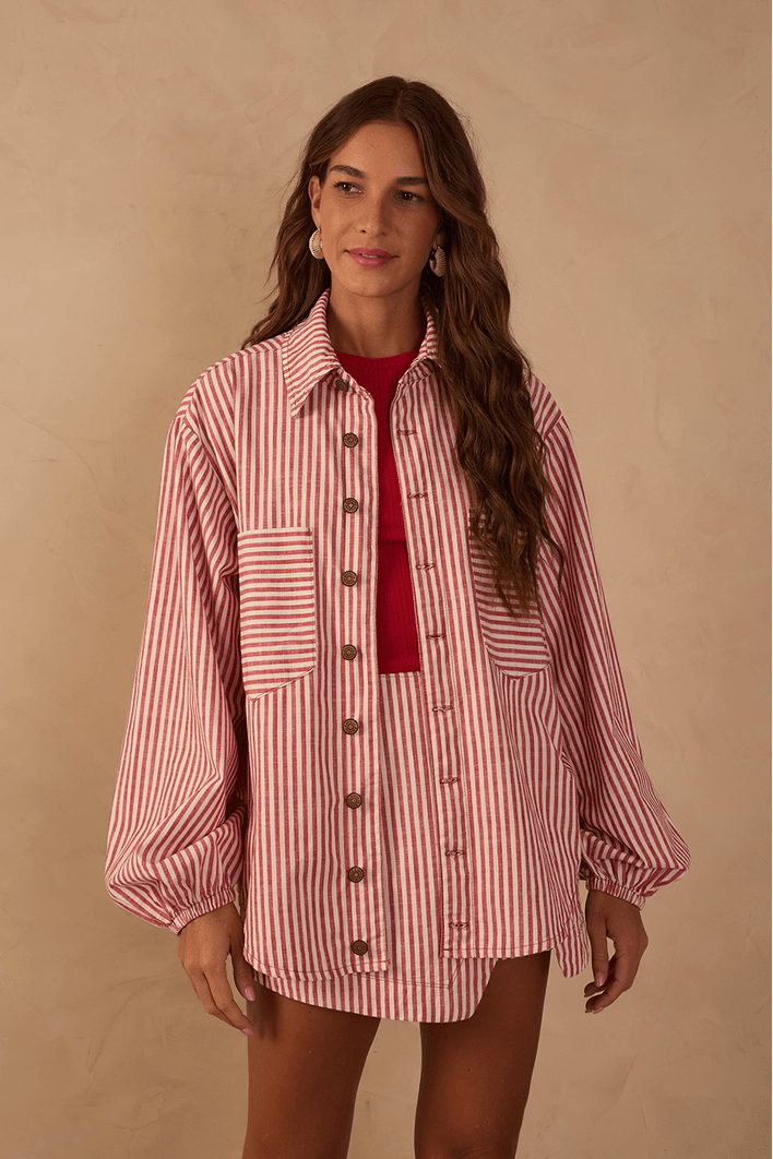 Camisa Sarja Listras