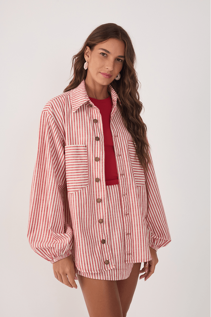 Camisa Sarja Listras