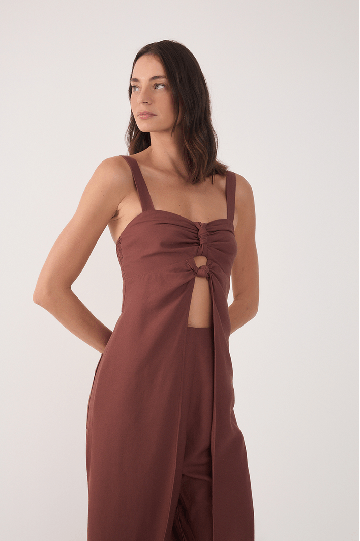 Macacão Linho Sobreposição